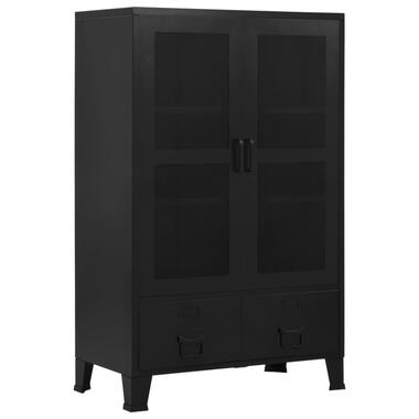 vidaXL Armoire de bureau avec portes en maille Acier 75x40x120 cm Noir product