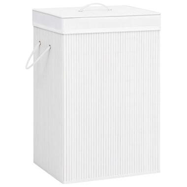 vidaXL Panier à linge avec 2 sections bambou blanc 72 L product