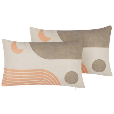 MELAMPODIUM - Sierkussen set van 2 - Beige - 30 x 50 cm - Polyester product