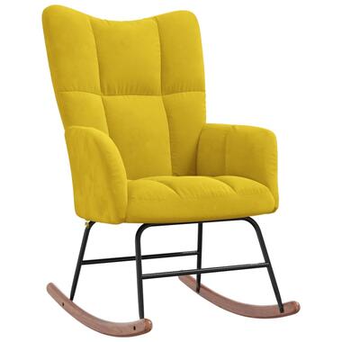 vidaXL Chaise à bascule Jaune moutarde Velours product