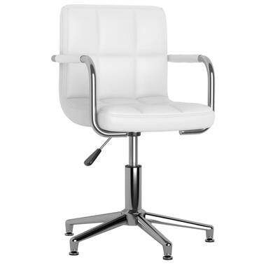 vidaXL Chaise de bureau pivotante Blanc Similicuir product