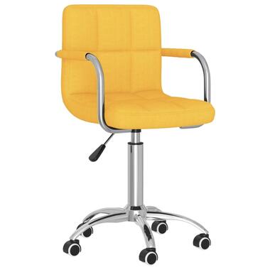 vidaXL Chaise pivotante de bureau Jaune moutarde Tissu product