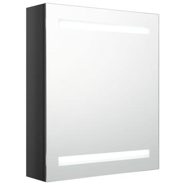 vidaXL Armoire de salle de bain à miroir LED noir brillant 50x14x60 cm product