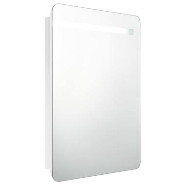 vidaXL Armoire de salle de bain à miroir LED Blanc brillant 60x11x80cm product