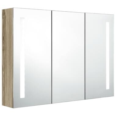 vidaXL Armoire de salle de bain à miroir LED 89x14x62 cm chêne product