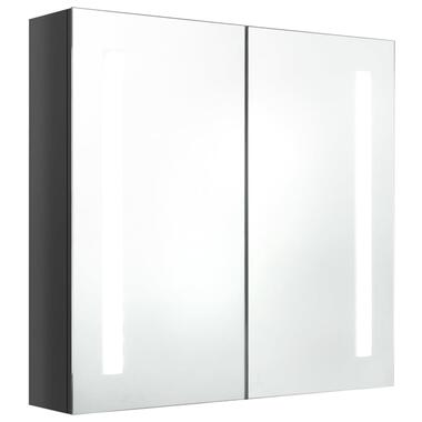 vidaXL Badkamerkast met spiegel en LED 62x14x60 cm glanzend grijs product