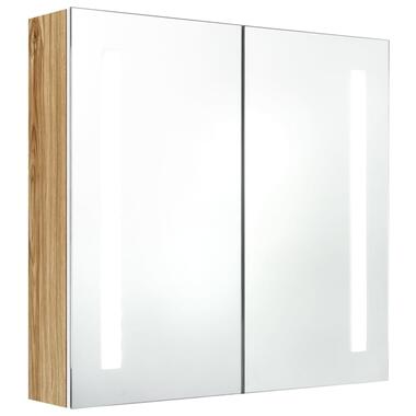 vidaXL Armoire de salle de bain à miroir LED blanc et chêne 62x14x60cm product