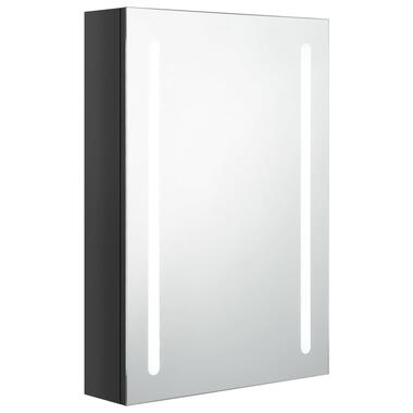 vidaXL Armoire de salle de bain à miroir LED noir brillant 50x13x70 cm product