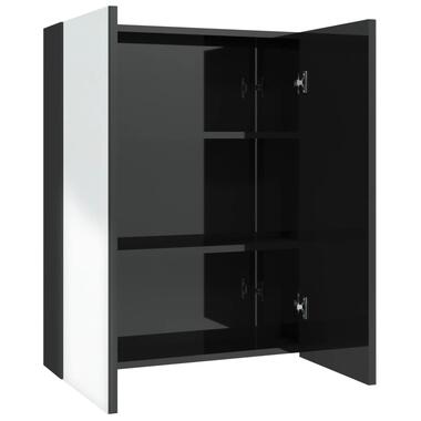 vidaXL Armoire à miroir de salle de bain 60x15x75 cm MDF Noir brillant product