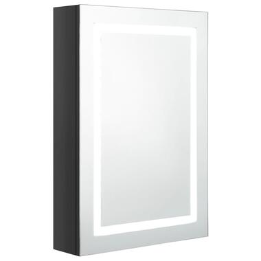 vidaXL Armoire de salle de bain à miroir LED noir brillant 50x13x70 cm product