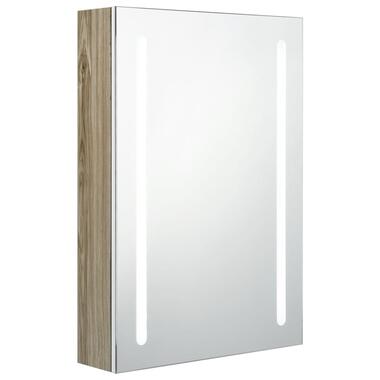 vidaXL Armoire de salle de bain à miroir LED blanc et chêne 50x13x70cm product
