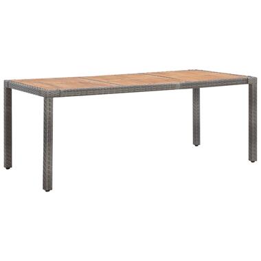 vidaXL Table de jardin Gris 190x90x75cm Résine tressée et acacia product