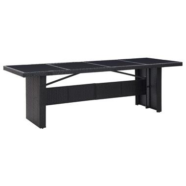 vidaXL Table de jardin Noir 240x90x74 cm Résine tressée et verre product