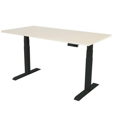 Bureau électrique réglable - 160 x 80 cm - Moteur double - Noir/Chêne clair product