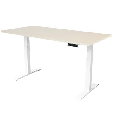 Bureau réglable 140x80 cm - Dual - Blanc / Chêne clair product