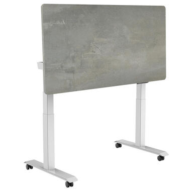 Elektrisch verstelbaar, opklapbaar en verrijdbaar bureau - 160x80 cm - Wit / Be product