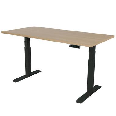 Bureau réglable Dual Motor - 180x80 cm - Noir / Chêne product