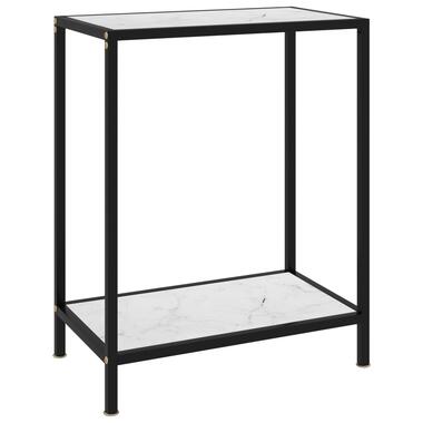 vidaXL Table console Blanc 60x35x75 cm Verre trempé product