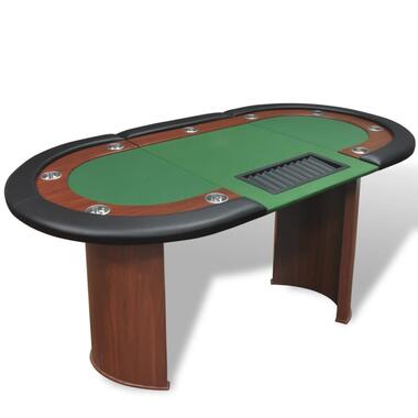 vidaXL Pokertafel voor 10 personen met dealervak en fichebak groen product
