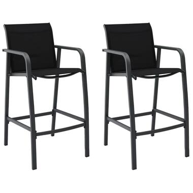 vidaXL Chaises de bar de jardin 2 pcs Noir Textilène product