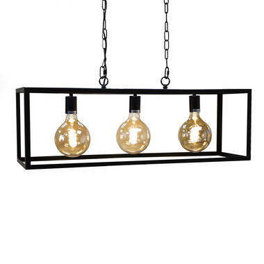 Industriële hanglamp Ginny 3-lichts zwart - Metaal - Zwart - 24x80x94 cm product