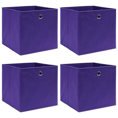 vidaXL Boîtes de rangement 4 pcs Tissu intissé 28x28x28 cm Violet product