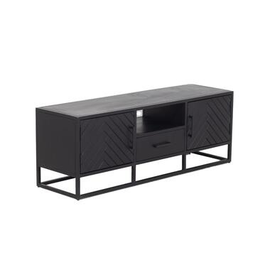 Tv Meubel Zwart Visgraat - Mangohout - 140cm - Kast Isa product