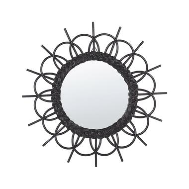 Miroir avec cadre en rotin en forme de soleil ⌀ 60 cm noir TELAKIA product