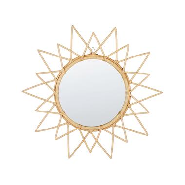 Miroir avec cadre en rotin en forme de soleil ⌀ 61 cm naturel AROEK product