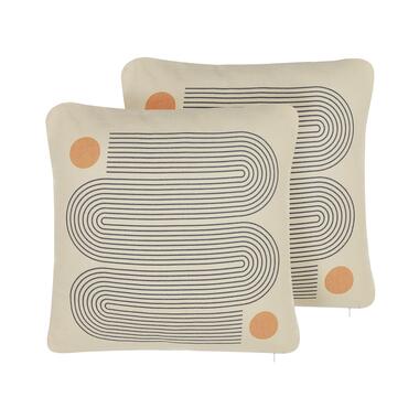 CALIBRACHOA - Sierkussen set van 2 - Beige - 45 x 45 cm - Polyester product