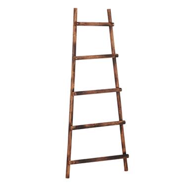 House of Seasons Decoratie Ladder - L29 x B49 x H119 cm - Populierenhout - Bruin product