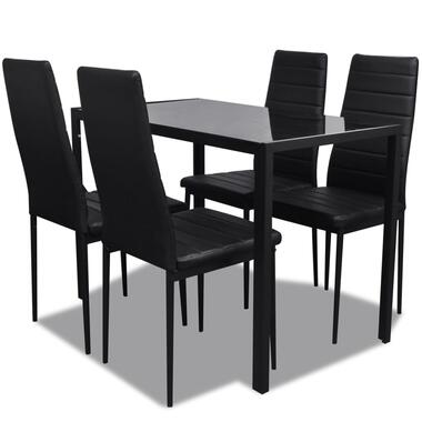 vidaXL Ensemble de table pour salle à manger cinq pièces noir product