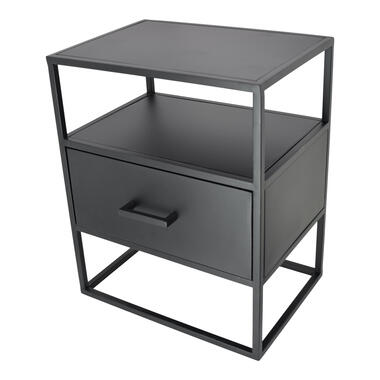 Table de Chevet Industrielle LOFT42 Lux avec Tiroir - Métal Noir - 55x45x33 product