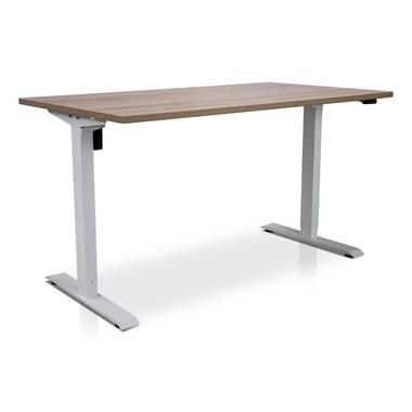 MRC EASY elektrisch ARBO zit-sta bureau - 140x80cm - wit - midden eiken product