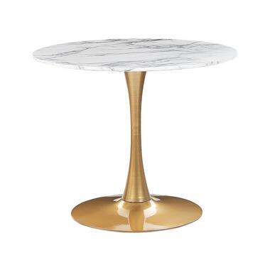 Table à manger ronde ⌀ 90 cm effet marbre blanc / support doré BOCA product