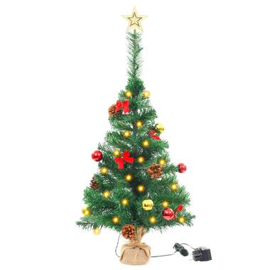 vidaXL Kunstkerstboom met verlichting en kerstballen 64 cm groen product