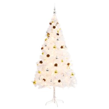 vidaXL Kunstkerstboom met verlichting en kerstballen 180 cm wit product