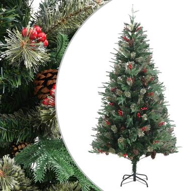 vidaXL Sapin de Noël avec pommes de pin Vert 225 cm PVC et PE product