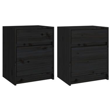 vidaXL Tables de chevet 2 pcs Noir 40x31x50 cm Bois de pin massif product