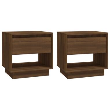 vidaXL Tables de chevet 2pcs Chêne marron 45x34x44cm bois d'ingénierie product