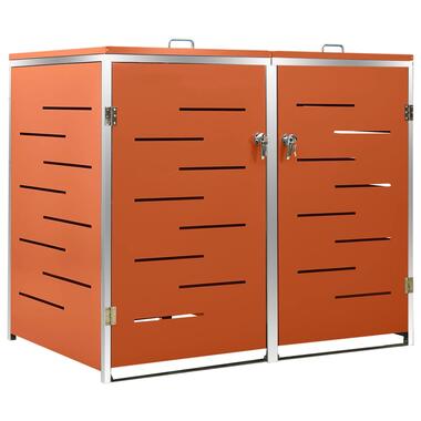 vidaXL Containerberging dubbel 138x77,5x112,5 cm roestvrij staal product