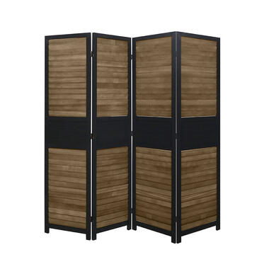 LW Collection Paravent 4 panneaux bois marron noir 170x160cm - paravent - cloiso product