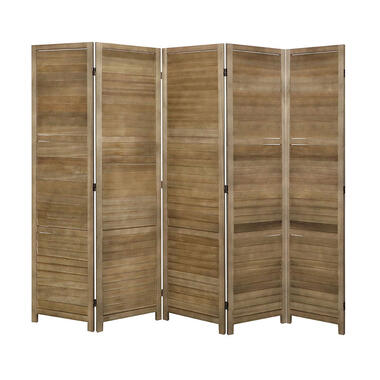 LW Collection Paravent 5 panneaux bois marron 170x200cm - paravent - cloison product