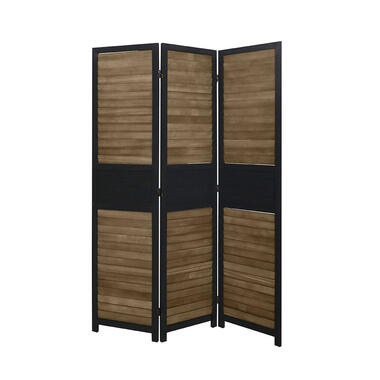 LW Collection Paravent 3 panneaux bois marron noir 170x120cm - paravent - cloiso product