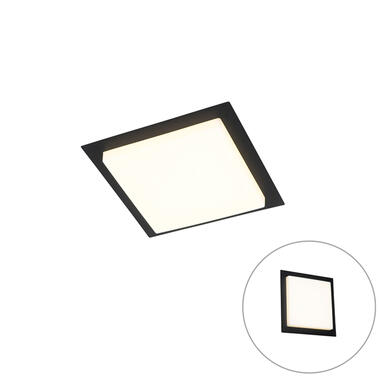 QAZQA plafonnier moderne carré noir avec led ip44 - lys product
