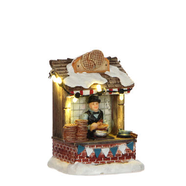 LuVille Kerstdorp Miniatuur Stroopwafelkraam - L7 x B6 x H10 cm product