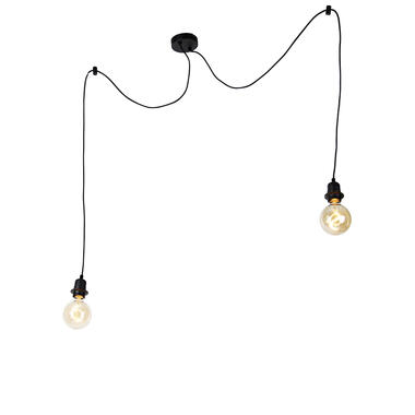 Qazqa hanglampen cava luxe zwart e27 product