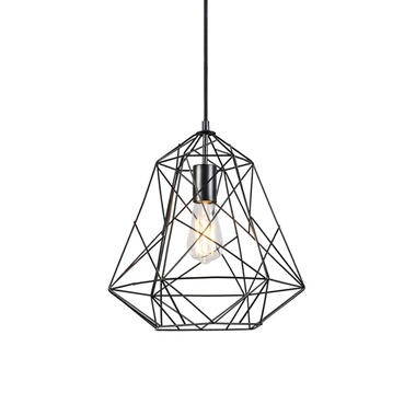 Qazqa hanglampen framework zwart e27 product