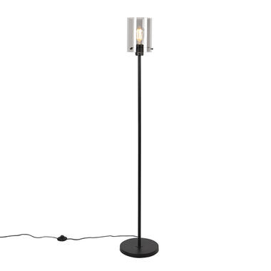 QAZQA lampadaire design noir avec verre fumé - dôme product
