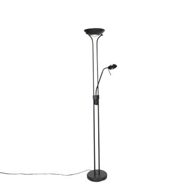 Qazqa lampadaire moderne noir avec lampe de lecture avec led et variateur product